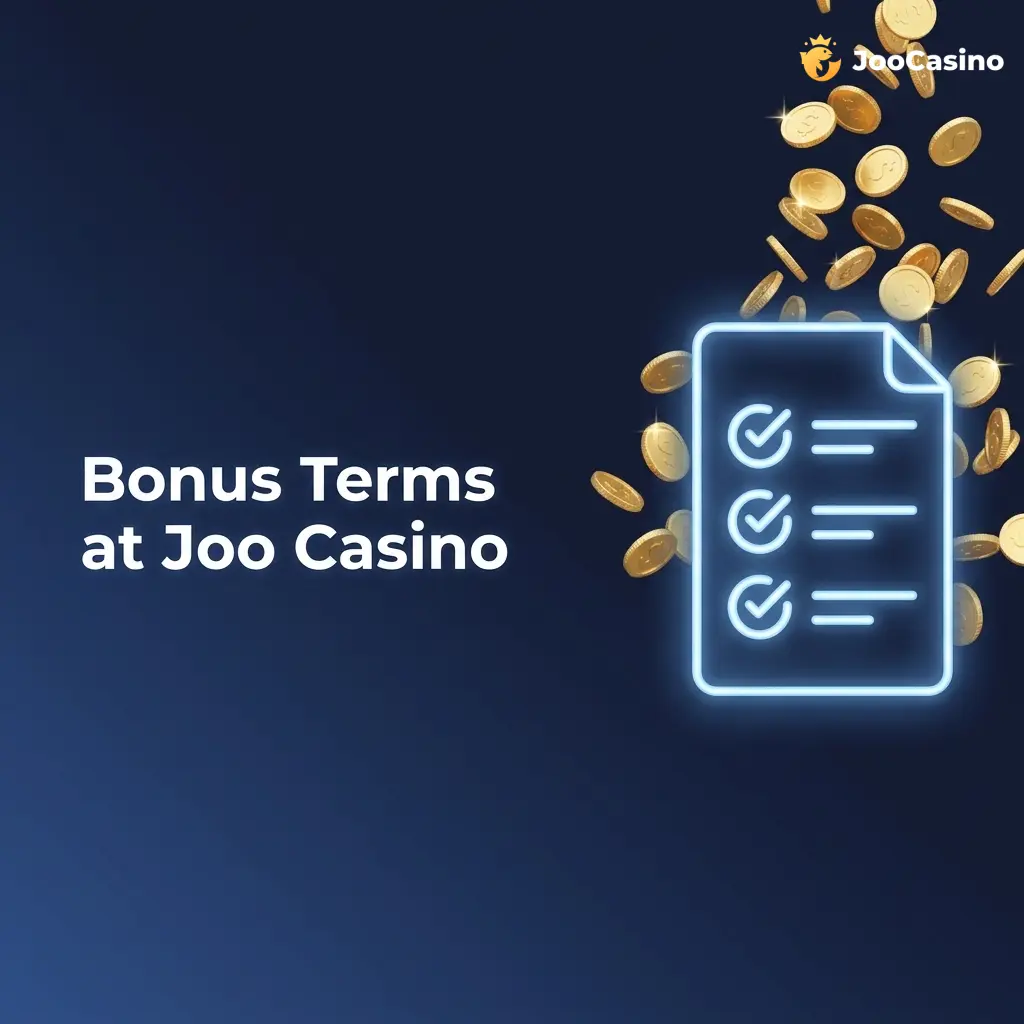 Joo Casino bonus terms showing wagering requirements, deposit limits, free spin validity, and eligibility conditions for all promotions