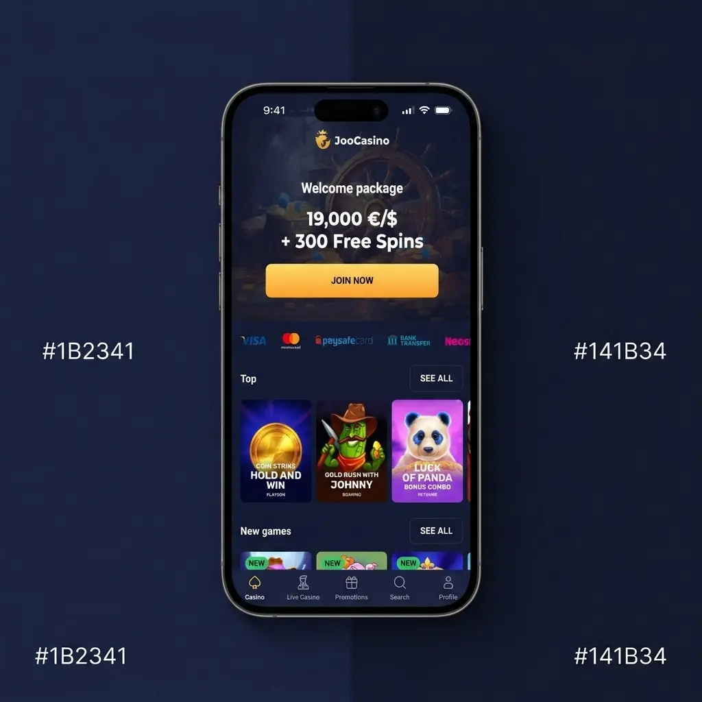 Step-by-step guide showing how to claim the Joo Casino welcome bonus package during registration and deposit