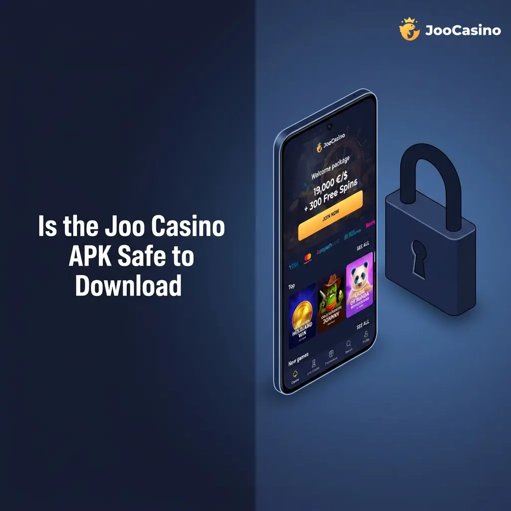 Joo Casino APK download safety showing SSL encryption and Curaçao eGaming licence security features
