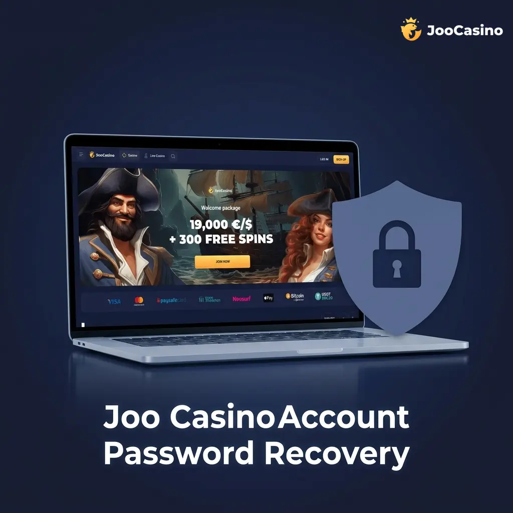 Joo Casino password recovery steps showing forgot password link, email verification, and reset process