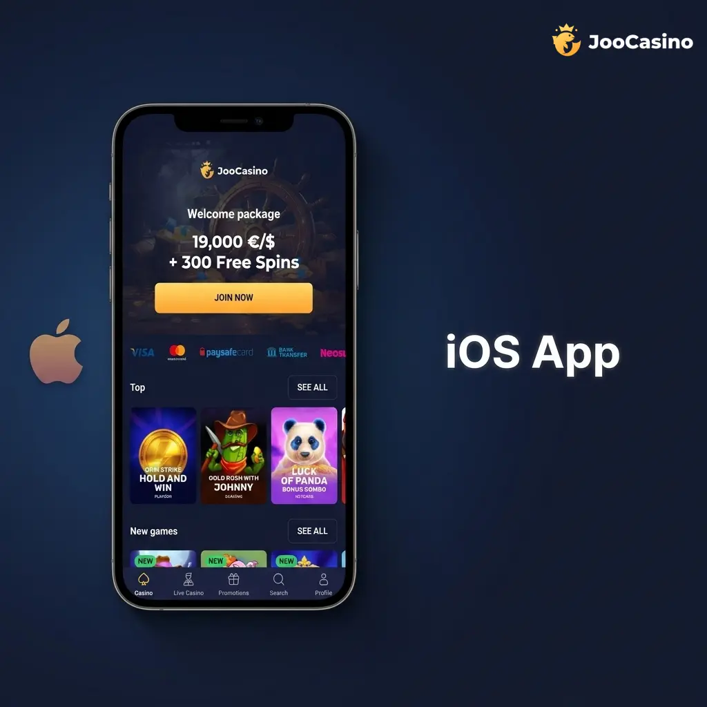 Joo Casino iOS app guide showing Safari shortcut steps for iPhone and iPad users on iOS 13 or later