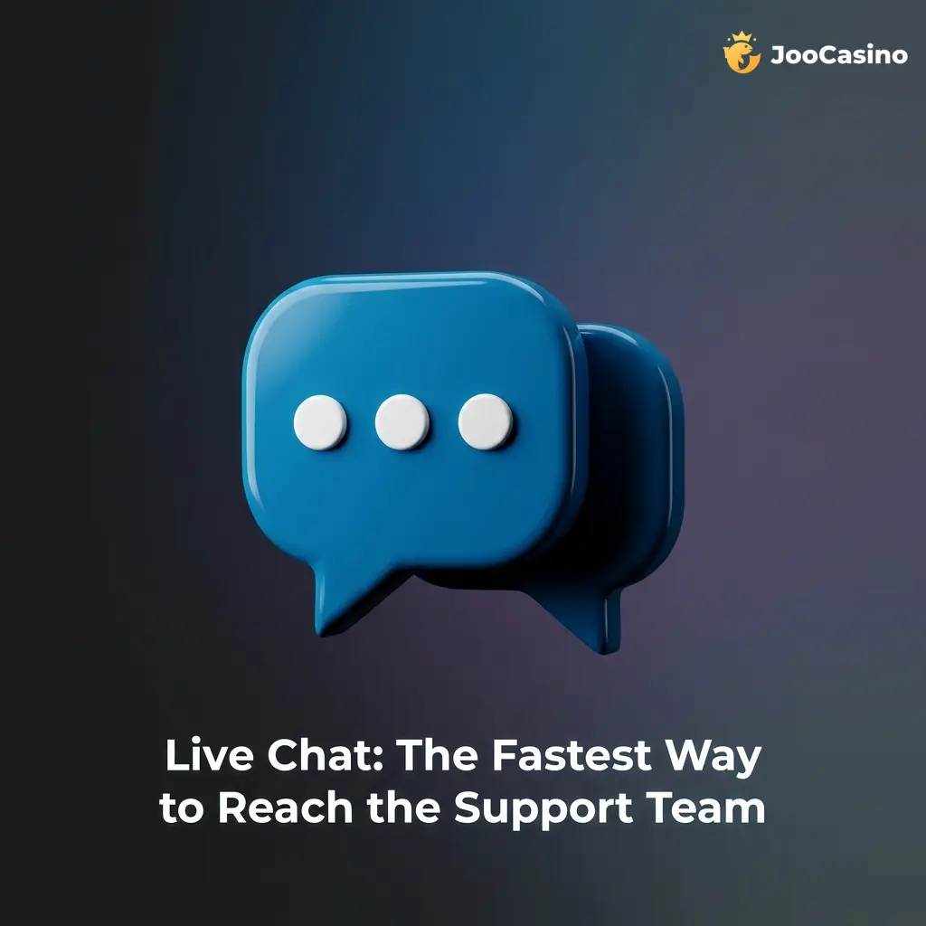 Joo Casino live chat support widget open on website showing 24/7 player assistance and quick response options