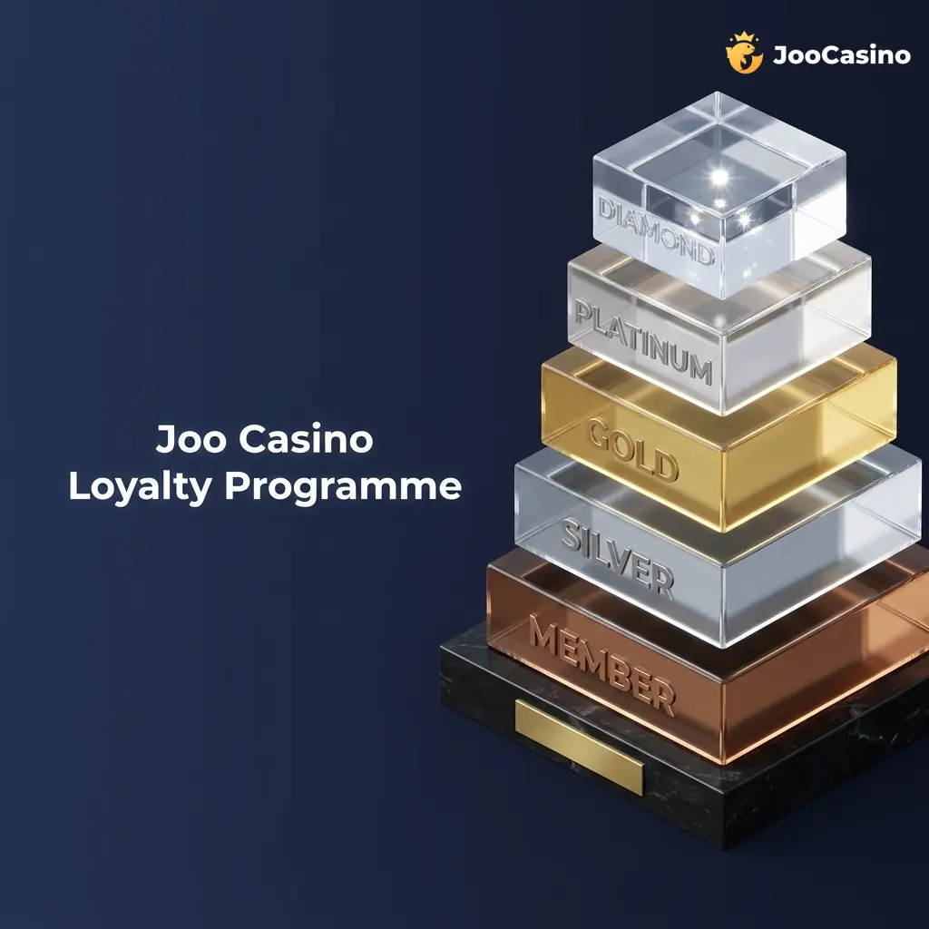 Joo Casino VIP loyalty programme six-tier structure showing Comp Points, cashback rewards, and Expert level perks for Australian players