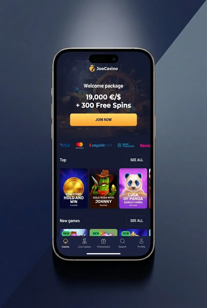 Joo Casino sign up registration form showing step-by-step account creation process with email and Google options