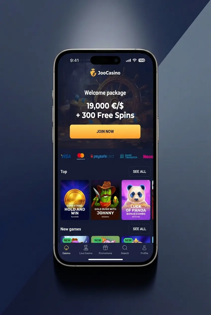 Joo Casino sign up registration form steps showing email, personal details, and account creation process