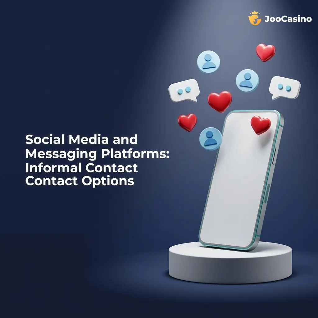 Joo Casino social media and messaging platforms including Telegram, Facebook, Twitter and Instagram for player support