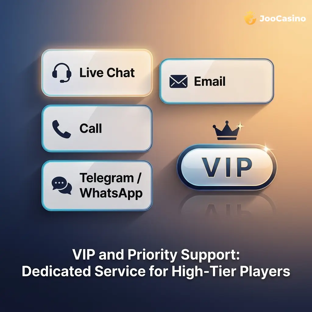 Joo Casino VIP support programme offering dedicated account managers, priority contact lines and faster response times for high-tier players
