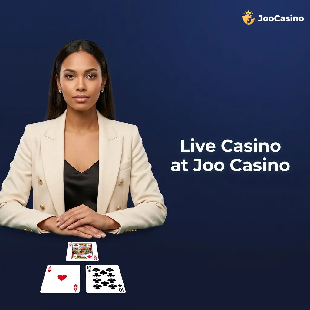 Live casino tables at Joo Casino with real dealers from Evolution Gaming, Pragmatic Play Live, and Ezugi studios